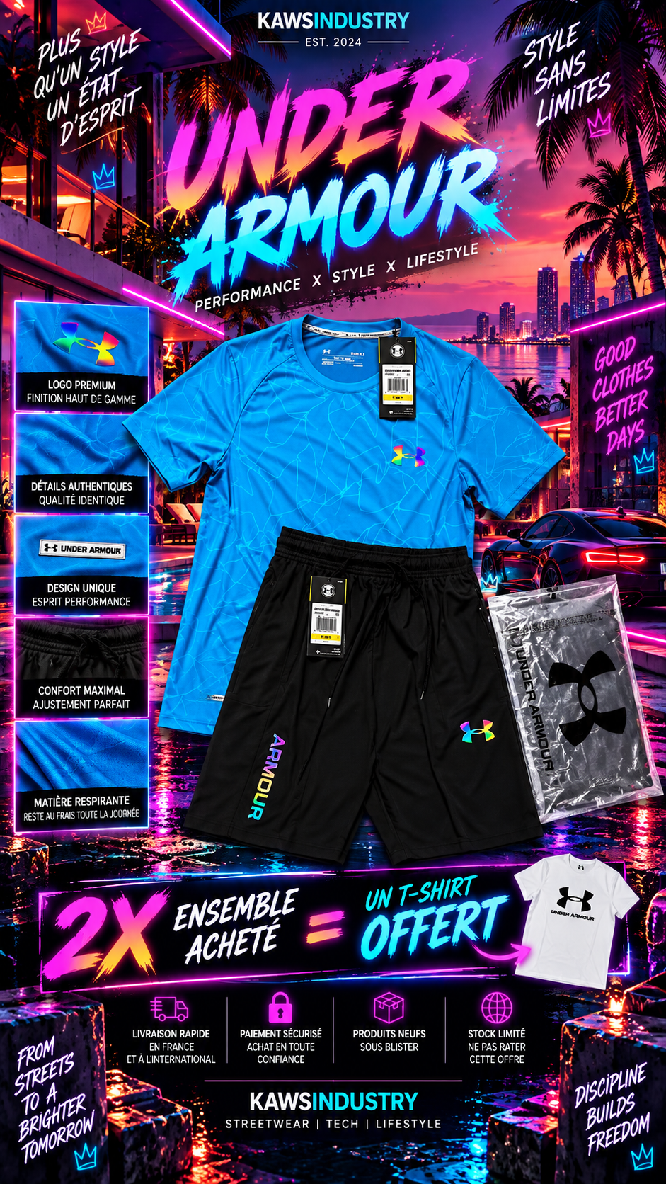 Ensemble UA relief bleu
