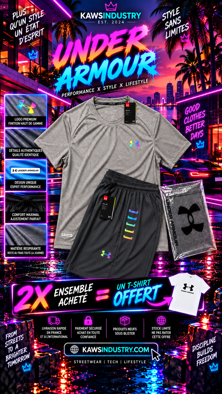Ensemble UA relief gris